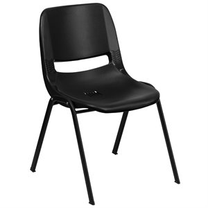 flash furniture hercules ergonomic plastic stackable school chair in black