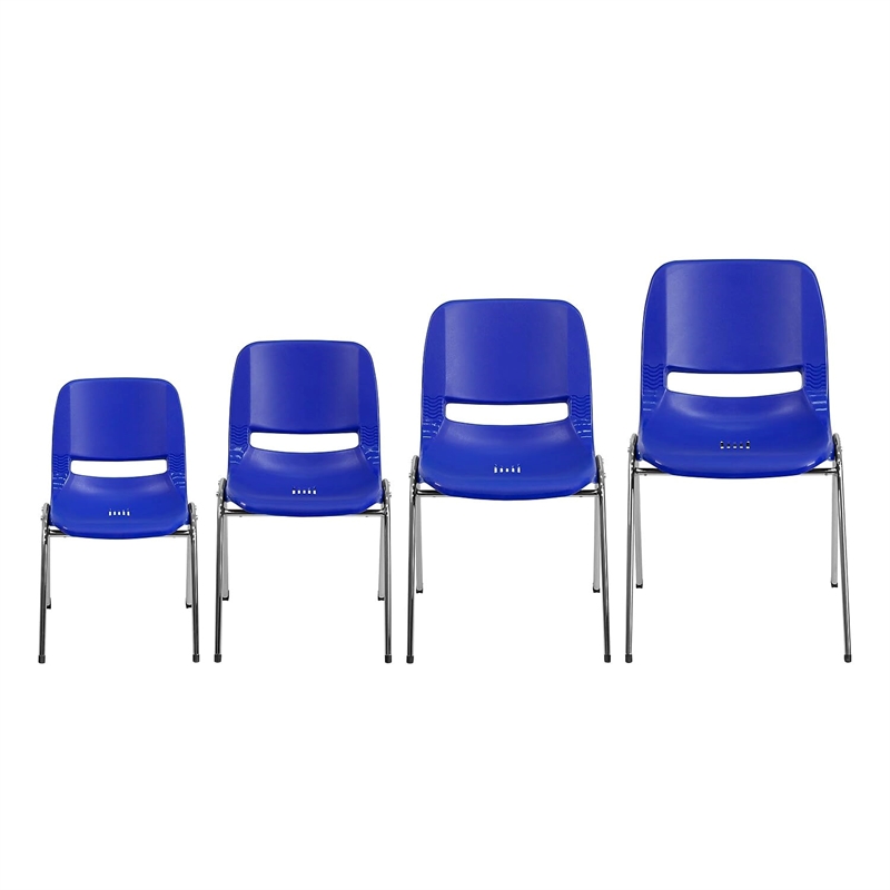 Flash Furniture Hercules 880 lb. Capacity Navy Stack Chair w/ Chrome Frame