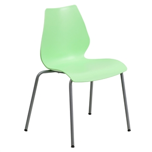 Flash Furniture Hercules Stacking Chair with Lumbar Support in Green