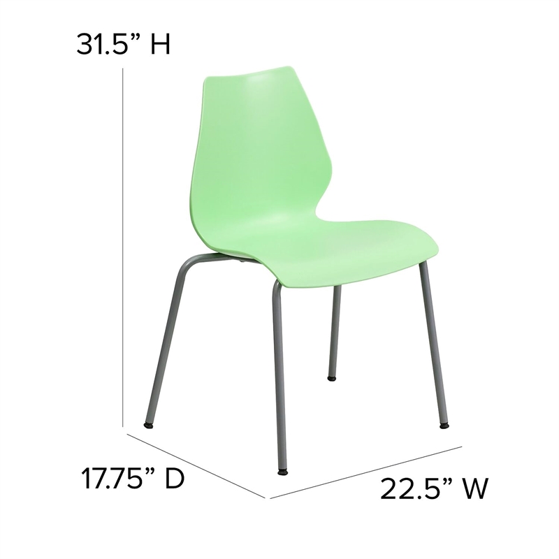 Flash Furniture Hercules Stacking Chair with Lumbar Support in Green