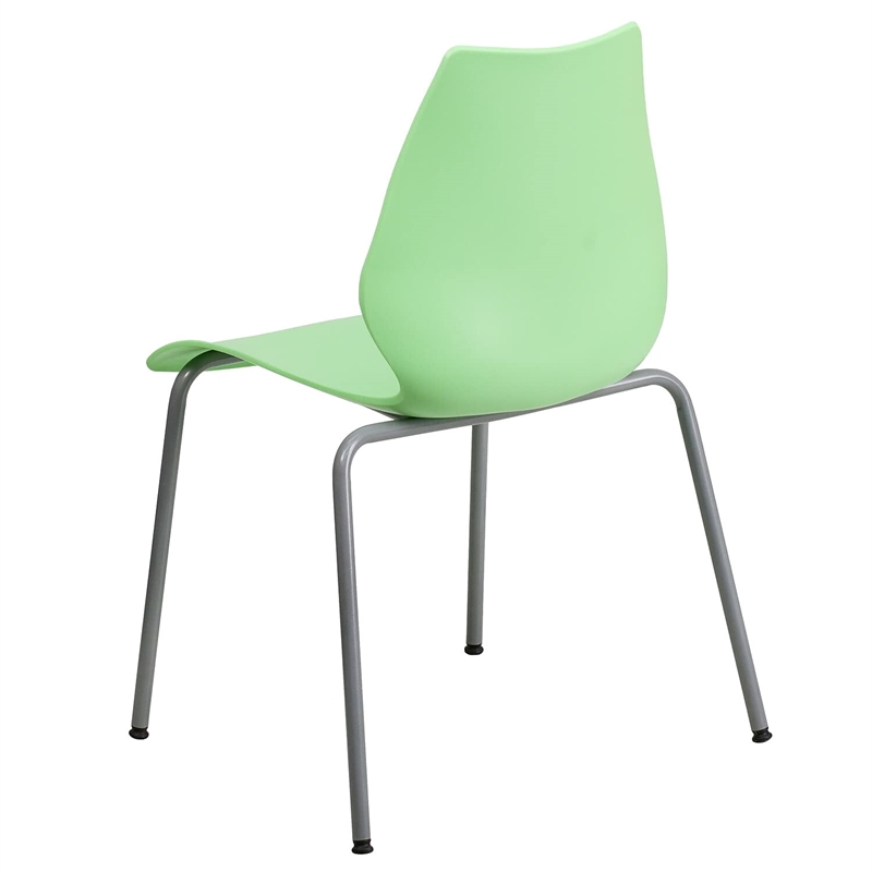 Flash Furniture Hercules Stacking Chair with Lumbar Support in Green