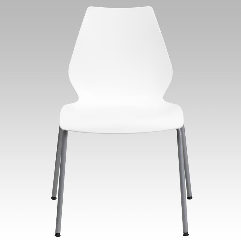 Flash Furniture Hercules Stacking Chair with Lumbar Support in White