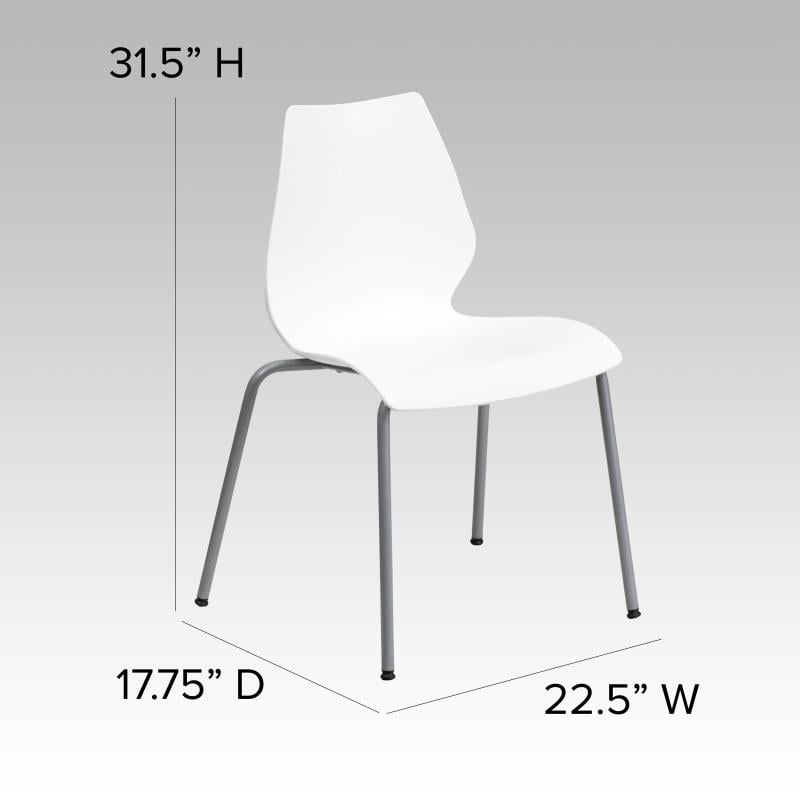 Flash Furniture Hercules Stacking Chair with Lumbar Support in White