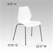 Flash Furniture Hercules Stacking Chair with Lumbar Support in White