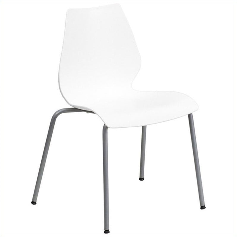 Flash Furniture Hercules Stacking Chair with Lumbar Support in White