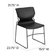 Flash Furniture Hercules Curved Back Sled Base Stacking Chair in Black