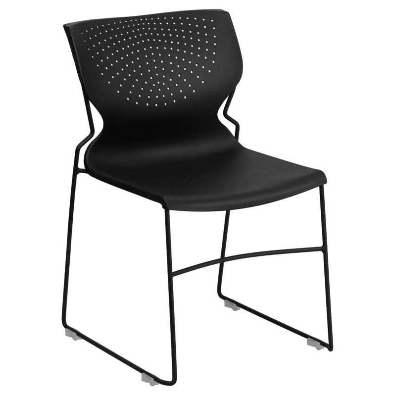 Flash Furniture Hercules Curved Back Sled Base Stacking Chair in