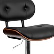 Flash Furniture Adjustable Bentwood Bar Stool in Black and Walnut