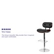 Flash Furniture Adjustable Bentwood Bar Stool in Black and Walnut