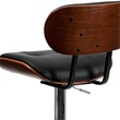 Flash Furniture Adjustable Bentwood Bar Stool in Black and Walnut