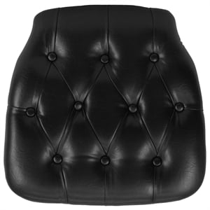 Flash Furniture Hard Tufted Vinyl Chiavari Chair Cushion in Black
