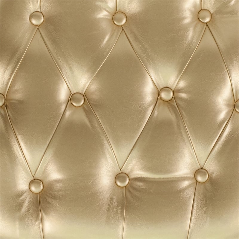 Flash Furniture Hard Tufted Vinyl Chiavari Chair Cushion in Gold