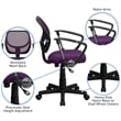 Flash Furniture Mid-Back Purple Mesh  Office Chair