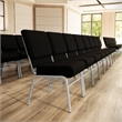 Flash Furniture Hercules Church Stacking Chair in Silver and Black
