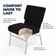Flash Furniture Hercules Church Stacking Chair in Silver and Black