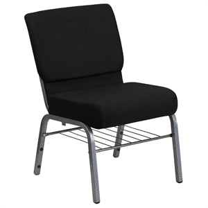 Flash Furniture Hercules Church Stacking Chair in Silver and Black