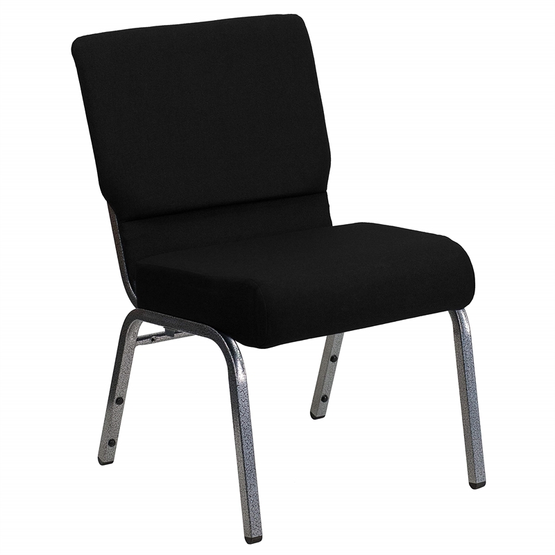 Flash Furniture Hercules Stacking Church Stacking Chair in Black