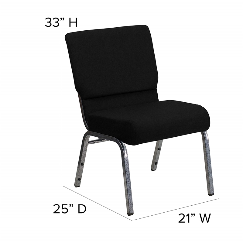 Flash Furniture Hercules Stacking Church Stacking Chair in Black
