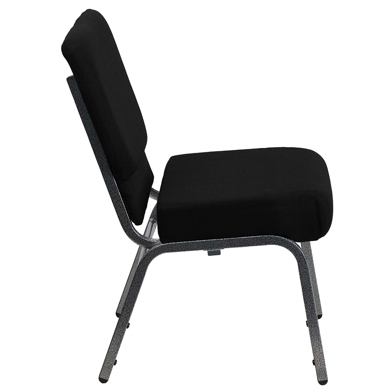 Flash Furniture Hercules Stacking Church Stacking Chair in Black