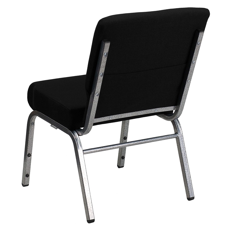 Flash Furniture Hercules Stacking Church Stacking Chair in Black