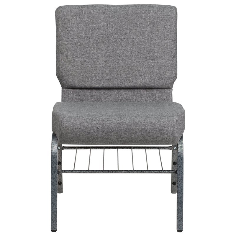 Flash Furniture Hercules Series Church Stacking Chair in in Gray
