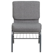 Flash Furniture Hercules Series Church Stacking Chair in in Gray