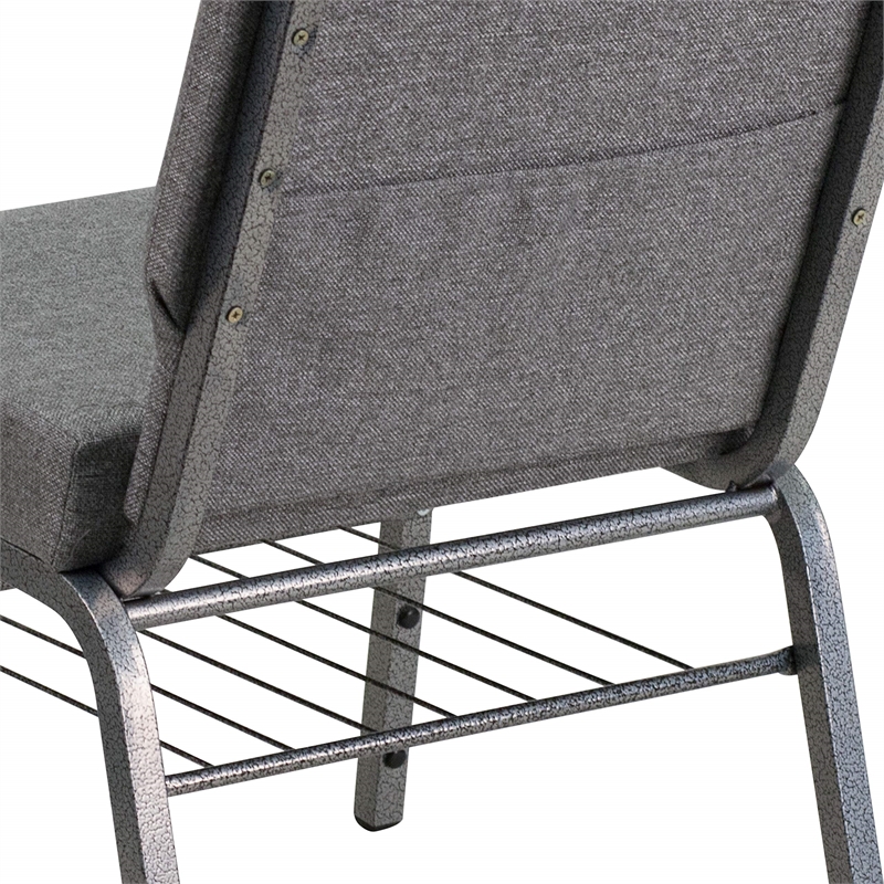 Flash Furniture Hercules Series Church Stacking Chair in in Gray