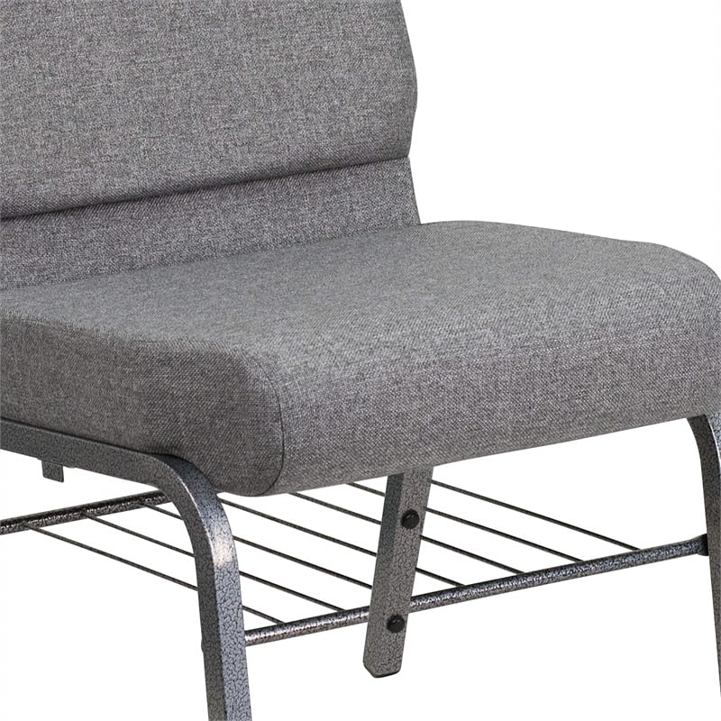 Flash Furniture Hercules Series Church Stacking Chair in in Gray