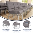 Flash Furniture Hercules Series Church Stacking Chair in in Gray