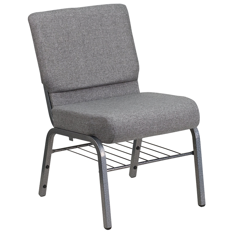 Flash Furniture Hercules Series Church Stacking Chair in in Gray