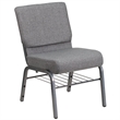Flash Furniture Hercules Series Church Stacking Chair in in Gray