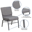 Flash Furniture Hercules Series Church Stacking Chair in in Gray