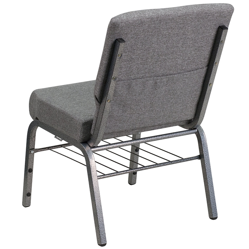 Flash Furniture Hercules Series Church Stacking Chair in in Gray