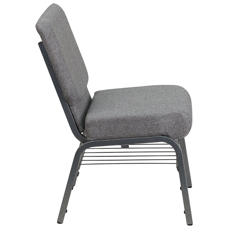Flash Furniture Hercules Series Church Stacking Chair in in Gray