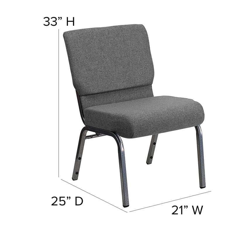 Flash Furniture Hercules Series Stacking Church Stacking Chair in Gray