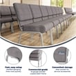 Flash Furniture Hercules Series Stacking Church Stacking Chair in Gray