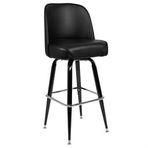 Flash Furniture Metal Barstool With Swivel Bucket Seat In Black