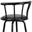 Flash Furniture Metal Crown Back Swivel Stool In Black