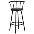 Flash Furniture Metal Crown Back Swivel Stool In Black