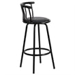 Flash Furniture Metal Crown Back Swivel Stool In Black
