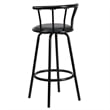 Flash Furniture Metal Crown Back Swivel Stool In Black
