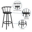 Flash Furniture Metal Crown Back Swivel Stool In Black