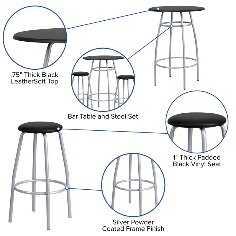Flash Furniture Contemporary Bar Height, Flash Furniture Bar Height Table And Stool Set