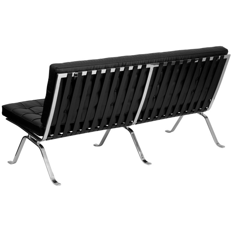 Flash Furniture Hercules Flash Leather Tufted Sofa in Black