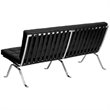 Flash Furniture Hercules Flash Leather Tufted Sofa in Black