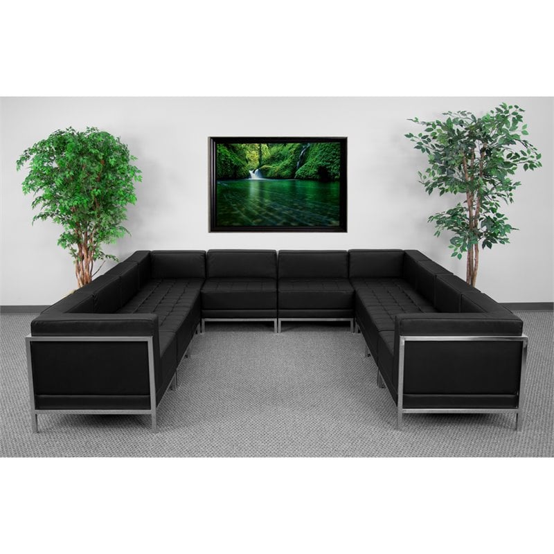 Flash Furniture Hercules Imagination 10-Piece Reception Configuration in Black