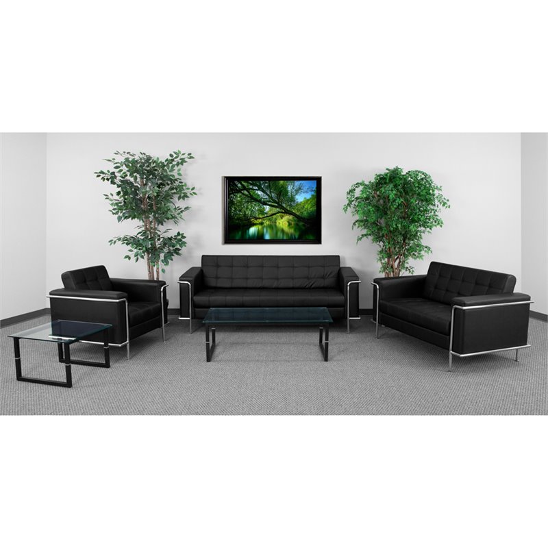 Flash Furniture Hercules Lesley Series Reception Set in Black