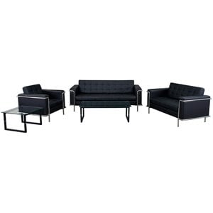 Flash Furniture Hercules Lesley Series Reception Set in Black