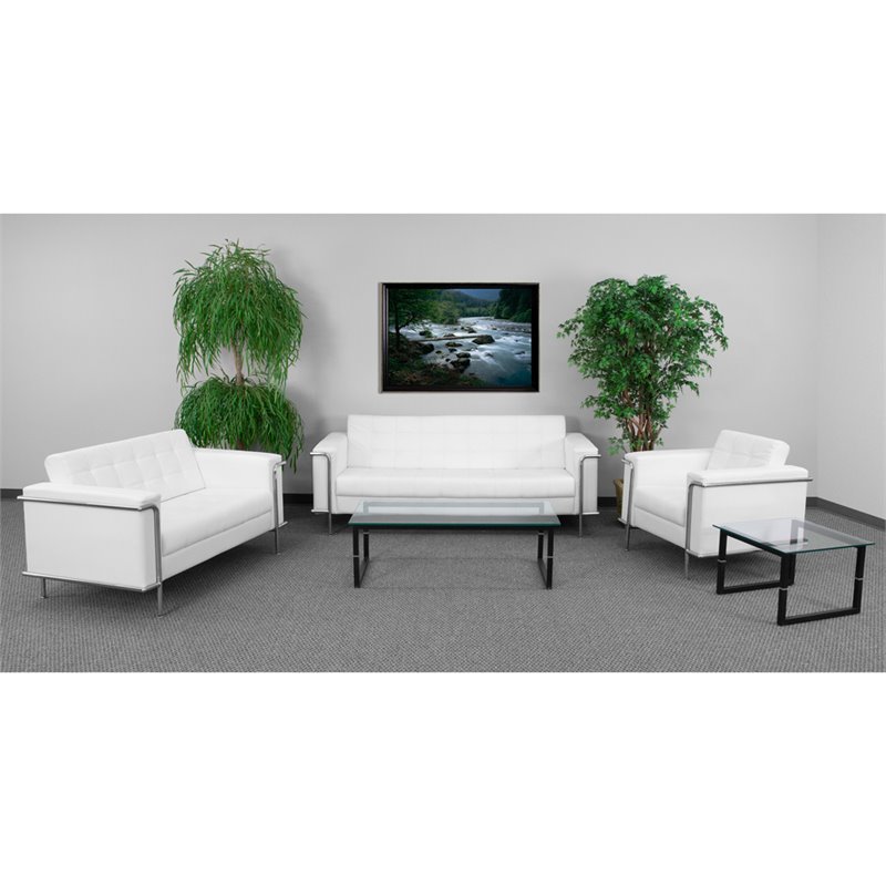 Flash Furniture Hercules Lesley Series Reception Set in White