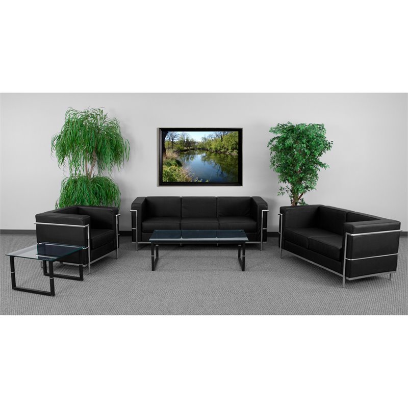 Flash Furniture Hercules Regal Series Reception Set in Black